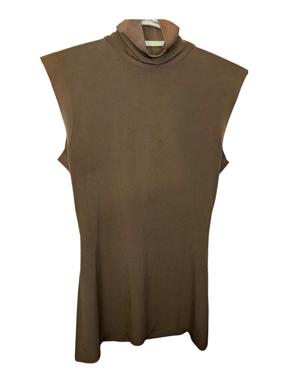 Norma Kamali Brown Sleeveless Turtleneck Tank